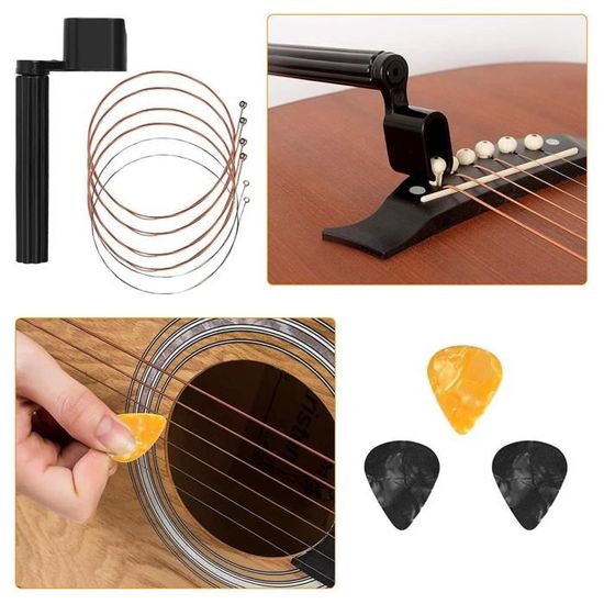 Accessoires de Guitare Folk multifonctions, clé, changeur de cordes, bouton  de réparation, outils de sélection, pièces