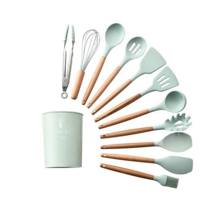 COOK WITH COLOR Ustensiles de cuisine en silicone, ustensiles de cuisine en silicone faciles à nettoyer, ustensiles de cuisine antiadhésifs, ensemble de gadgets de cuisine, standard, rose