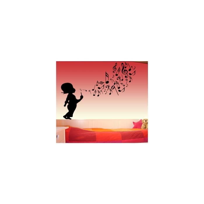 Stickers Autocollant Muraux - Enfant musique - 57x74 cm - Réf