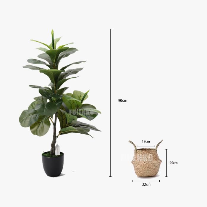 Plante artificielle Ficus lyrata avec pot tissé- Ø17cm H90cm - Cdiscount  Maison