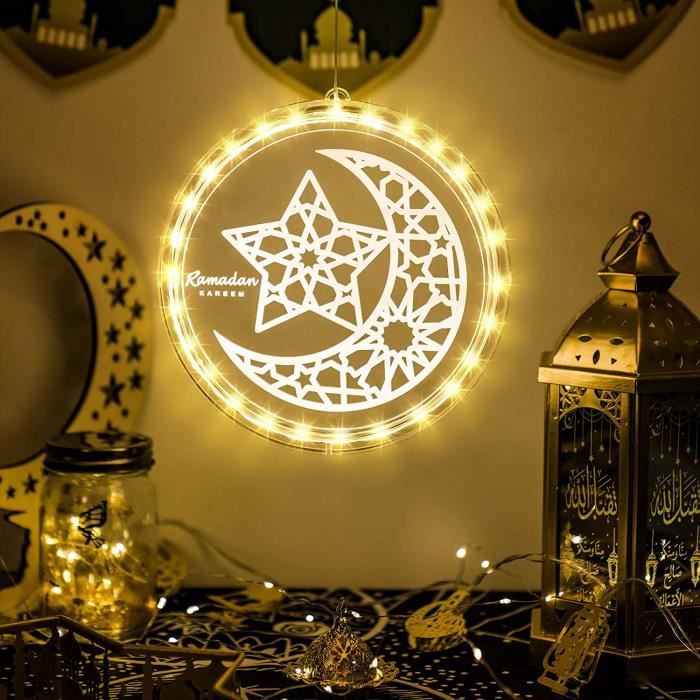 Lumière LED Ramadan Kareem décoration islamique Ramadan musulman Ramadan  décoration pour aide à la maison Eid Mubarak chambre décoration lumière
