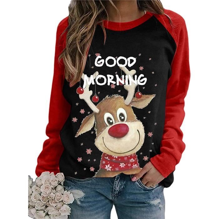 Pull Noel Rigolo Femme Sweat Shirt Pull de Noel Femmes Christmas