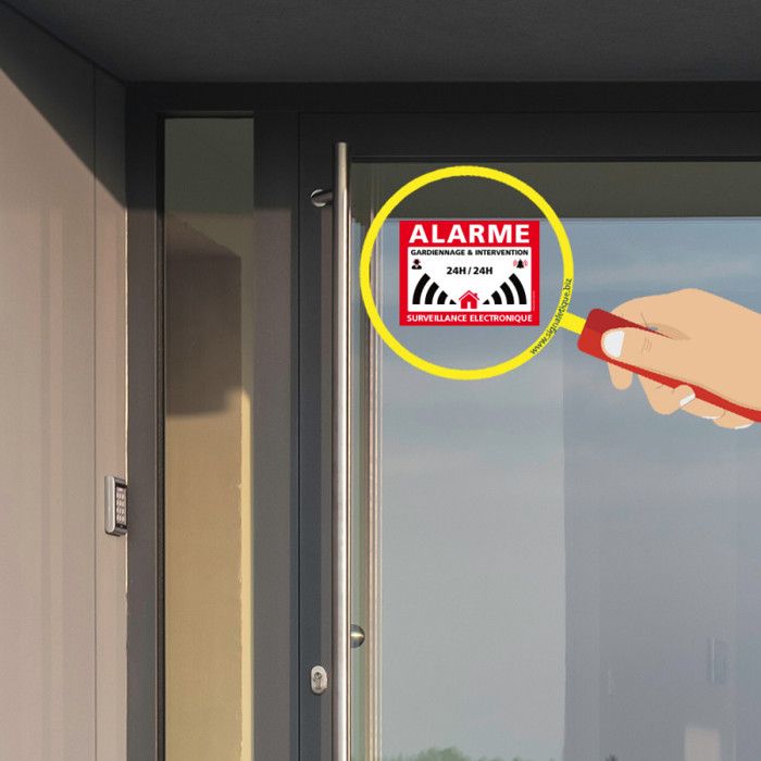 Lot De 10 Autocollants Alarme Maison 8x6cm - Imperméables Anti-UV - Dissuasifs Pour Porte Et Mur