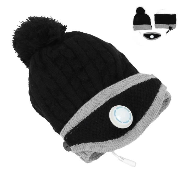 VGEBY chapeau chauffant tricoté Bonnet chauffant d'hiver tissé à la main  Bonnet chauffant USB Bonnet d'hiver d'extérieur avec