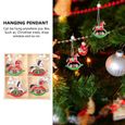 12Pcs Wooden Xmas Hanging Pendant Christmas Tree Decor Party Supplies boule de noel - decoration de sapin decoration de noel-2