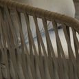 Fauteuil de jardin - HESPERIDE - Barcelone - Mailles imitation corde tressée - Blanc et marron-2