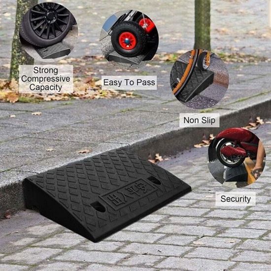 Rampe De Trottoir Portable Légère 13 Cm - Lot De 1 Avec Boulon D'Expansion - Pour Voiture, Scooter, Allée
