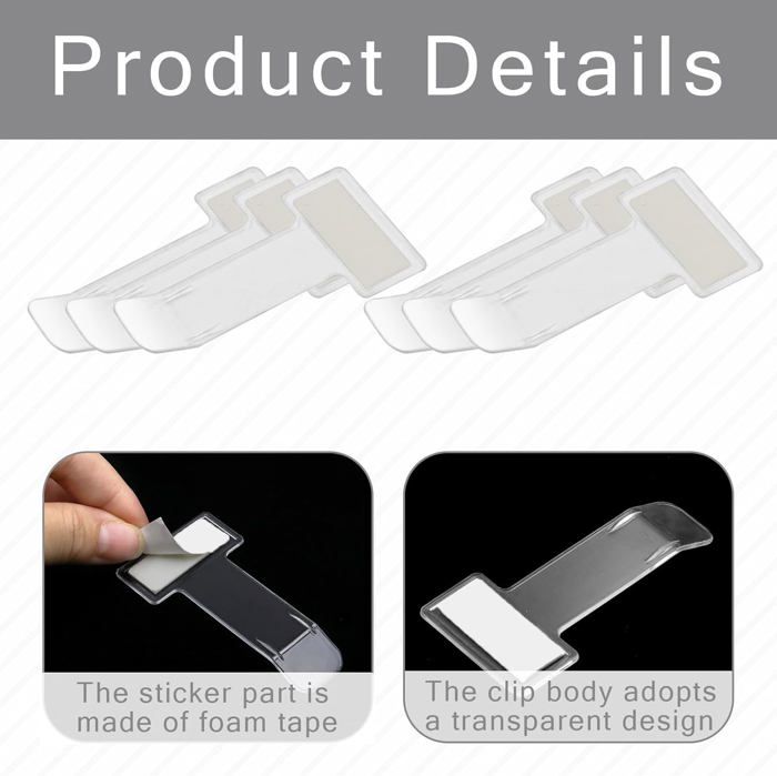 6 Supports Pare-brise Pour Cartes - Porte-badge Voiture Transparent - Adhésif Fort Sans Trace
