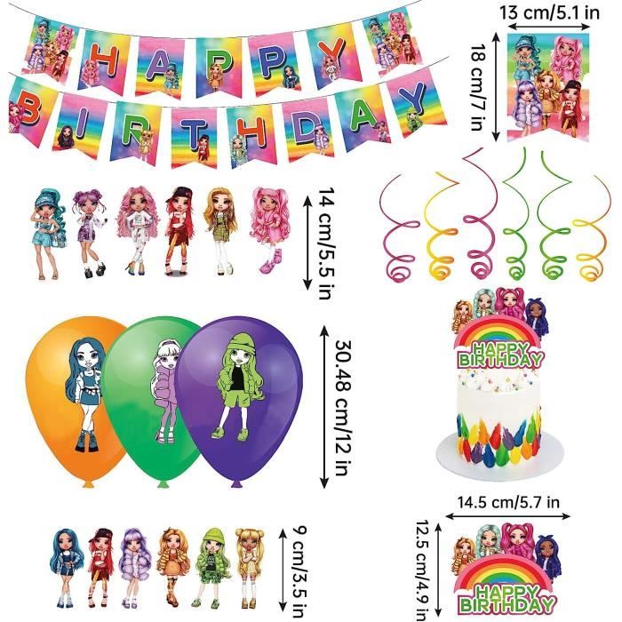 Decoration Anniversaire Rainbow High50 Pcs Deco Rainbow High Anniversaire  Enfant, Kit Party Rainbow High Avec Decoration Gate[u4407] - Cdiscount  Maison
