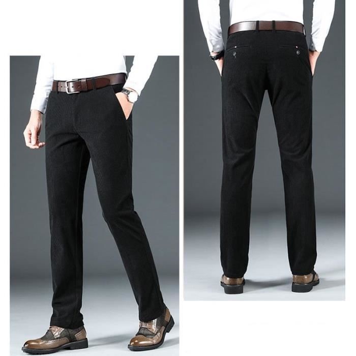 Pantalon En Velours Côtelé Pour Homme - Coupe Droite - Taille Moyenne - Coupe Droite - Confortable - Pour L'hiver Et L'extérieur - Élastique - Respirant, Café, S
