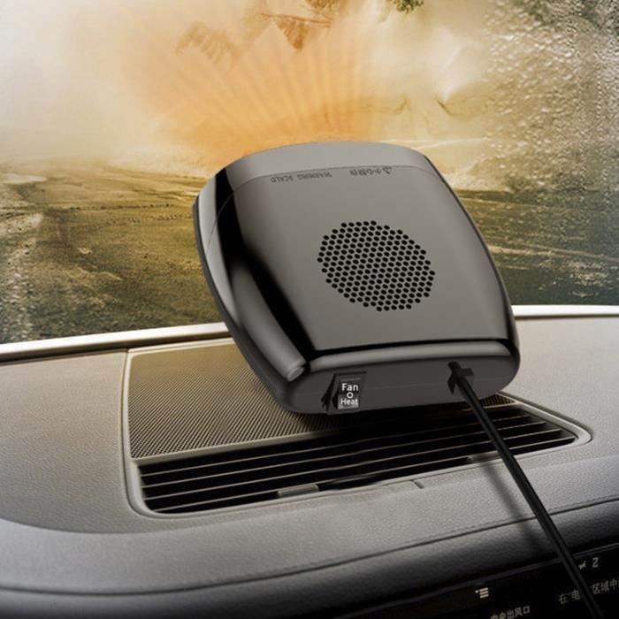 Chauffage Voiture 12V KUWUNG - 150W, Base Rotative 360°, Fonction Chauffage/ventilateur, Pour Dégivrage Et Désembuage