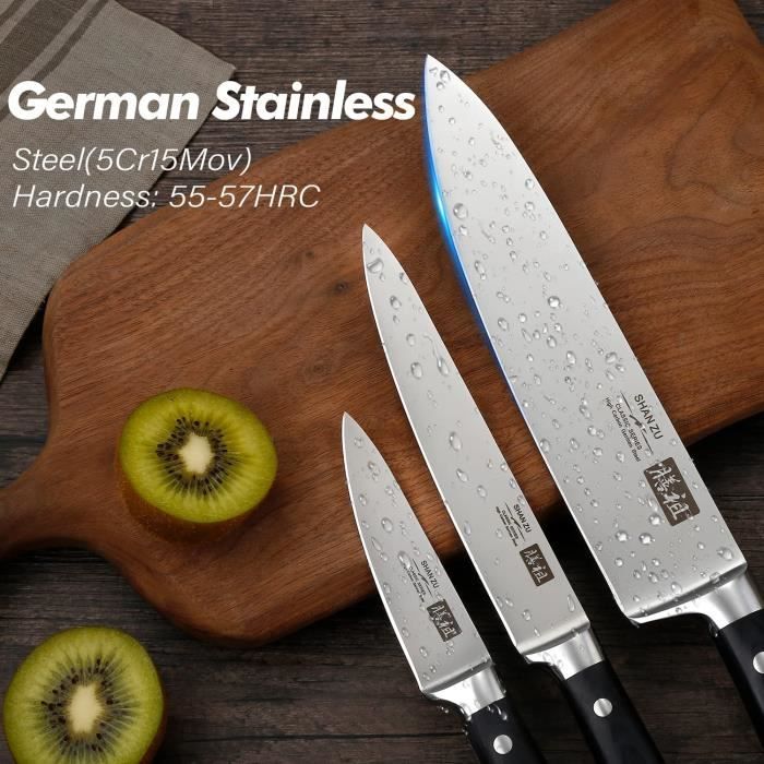 SHAN ZU Couteau de Cuisine Damas, Couteau de Chef Japonais, Couteau à  Viande de Aicer AUS-10 - GYO Series - Cdiscount Maison
