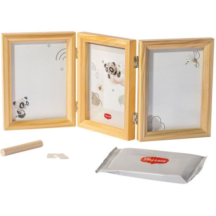 Cadre Photo Empreinte Main Bébé Meilo - Bois Et Verre Acrylique Pour Baptême