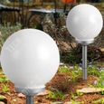 TD® Set de 2 luminaire solaires LED jardin extérieur terrasse moderne boule blanc IP44 Globe-Accessoire Eclairage Externe Etanche-3