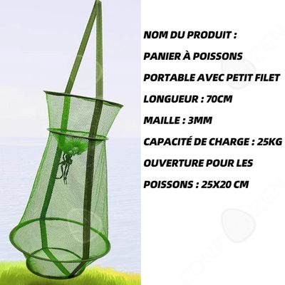 Panier De Pêche Pliable En Fil D'acier Galvanisé - Compact Et Portable