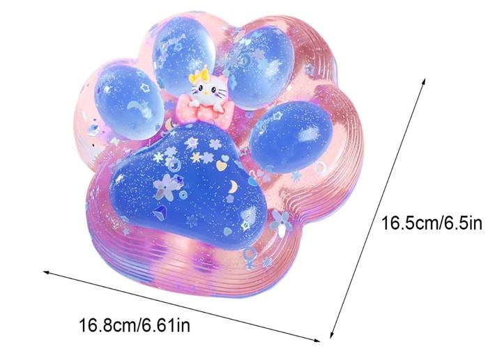 SSKHE Lot De 2 Pattes De Chat Squishy – Jouet Anti-Stress En Silicone Souple Kawaii Bleu Et Rose