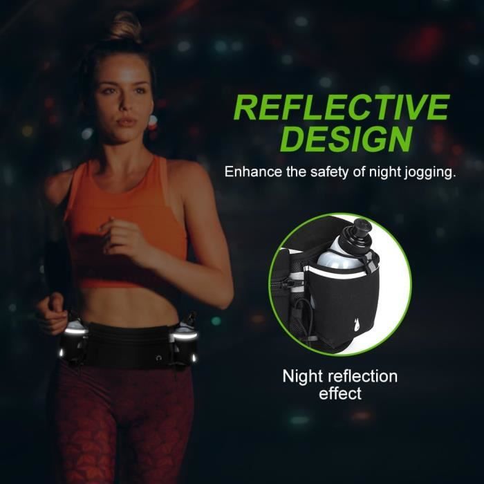 Ceinture Running Français – 2 Bidons 250 Ml, étanche, Anti-dérapant, Pour Smartphone Jusqu'à 6,2 Pouces