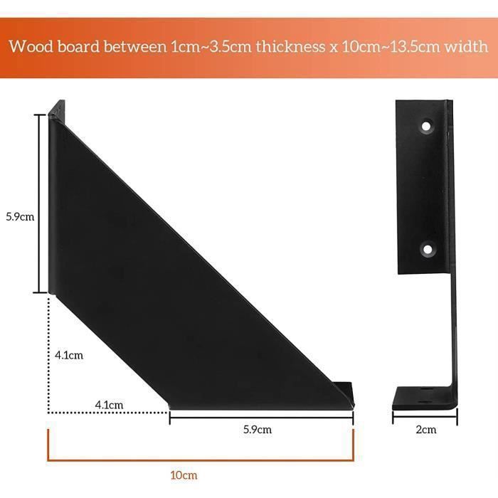 4 PIÈCES EQUERRE Etagere Murale Equerre Metal équerre étagère Equerre