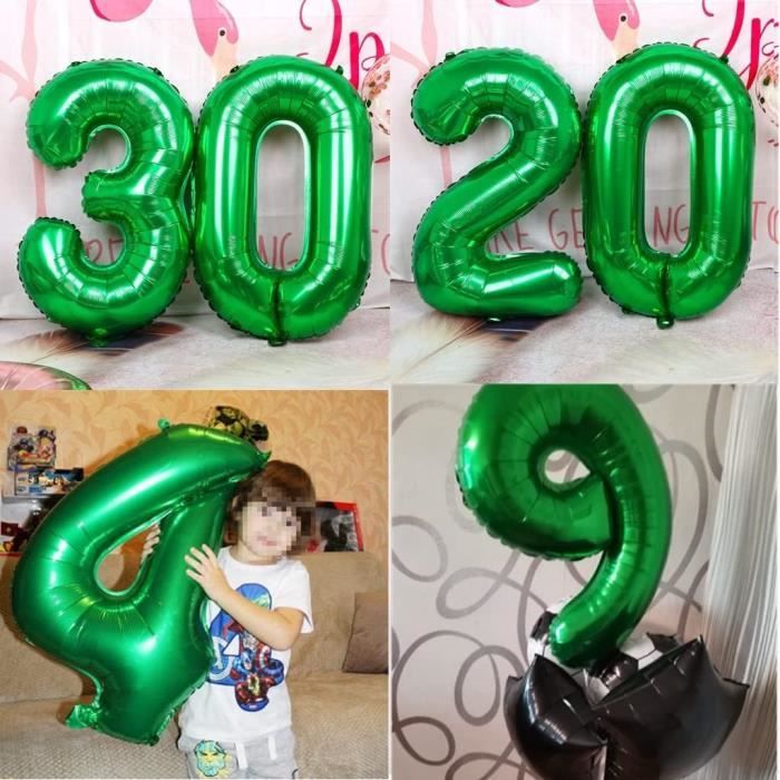 Crazy-M Ballon vert 20 ans Décoration d'anniversaire pour Manner femme 20  ans Vert Décoration d'anniversaire Ballon gonflable Vert 20 chiffres Déco :  : Cuisine et Maison