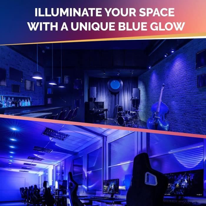 Ampoule Led Gu10 Couleur Bleu 5W, Mr16 Lampe Led Bleue Non Dimmable, Angle  De Faisceau 120°, Halogène 50W Équivalent, Pour Éc[J998]