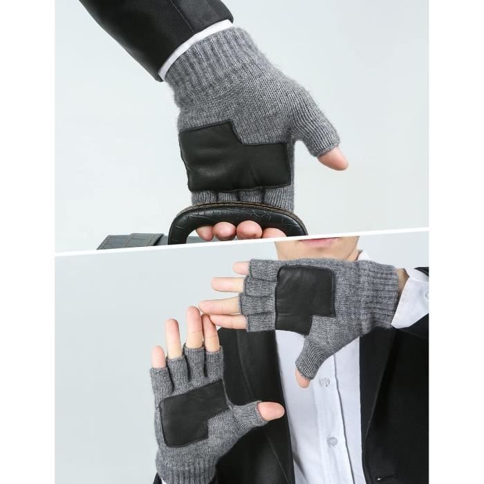 Gant Hiver Laine Mélangée Tricotés, Gants Tactiles Homme De 24Cm Pour  Unisexes, Parfaits Pour Envoyer Des Message Et Taper S[u1336]