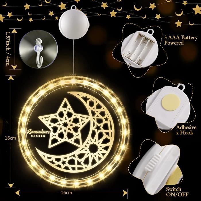 La fée Ramadan lumière LED de la fenêtre de rideau de lumière pour l'étoile  lune Festival String Salle de décoration de Noël - Chine Voyant LED, lampe  à ultraviolet