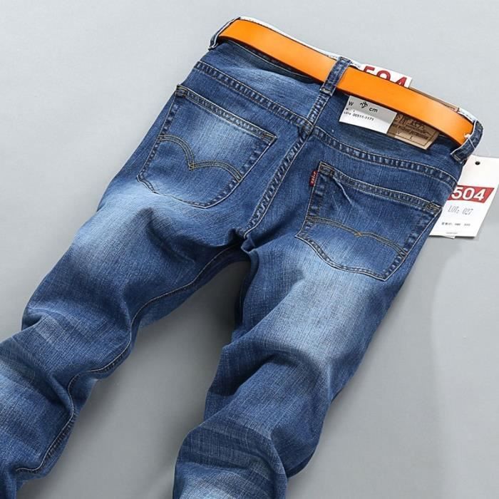 Jeans Homme Cargo Combat Enzo - Bleu Recouvert, Tout Taille Au Bassin, Braguette Boutonnée, Style Résistant