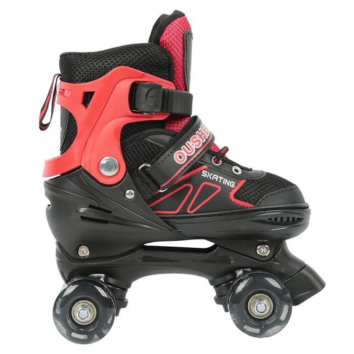JEOBES Patins à roulettes Quad - Bleu Noir - Roues doubles en pvc All