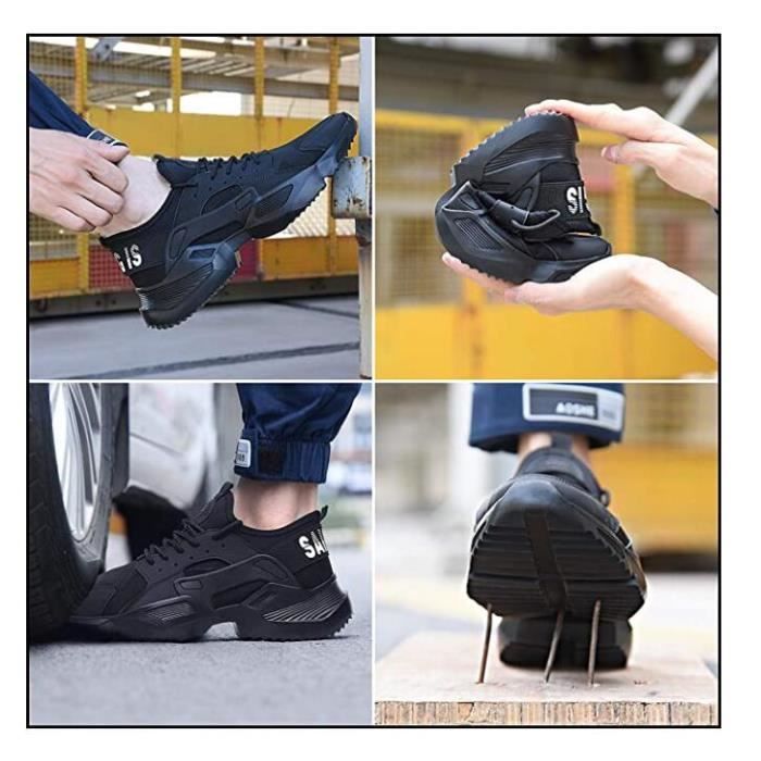 LARNMERN Chaussures de Sécurité Hommes Légère Embout Acier Antidérapante  Antiperforation Basket de Sécurité Respirante Noir - Cdiscount Prêt-à-Porter