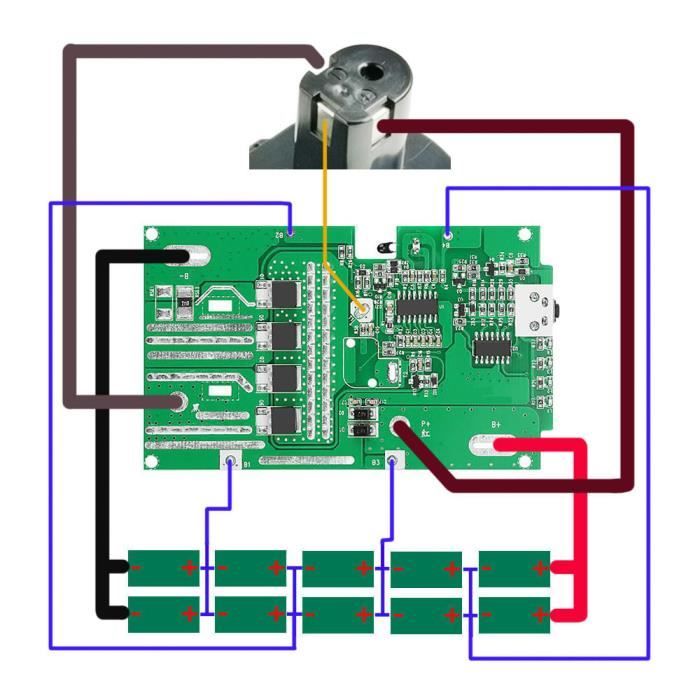 Circuit Imprimé de Protection de Charge de Batterie P108 Li-Ion pour Batterie  RYOBI 18V P103 P118 BPL-1815 1820G ONE + 10 CœUrs - Cdiscount Bricolage