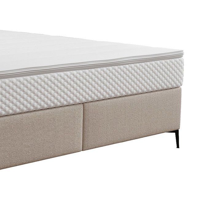 Ensemble Lit + Matelas Sensoreve Orionis 160x200cm - Mousse Mémoire Forme 16cm - Tête De Lit Capitonnée Noir
