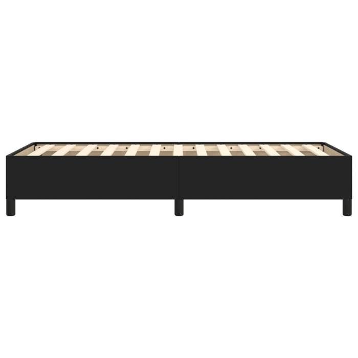 Cadre De Lit Simple 90x190 Cm Avec Sommier à Lattes Et Tête De Lit Rembourrée Similicuir Noir | VidaXL - 10