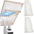 Kit fenêtre clim portable 90 pouces, joint fermeture éclair, ruban anti-vent, panneau réglable