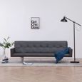 1364FUTURE® Canapé d'angle Réversible Convertible,Canapé-lit Moderne,Sofa de salon Scandinave avec accoudoir Gris Similicuir-0