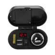 ARAMOX adaptateur allume-cigare de moto Adaptateur de chargeur GPS de téléphone USB double moto étanche avec prise allume-cigare-0