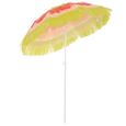 Parasol de Plage Jardin Design Hawai 160 cm Raphia Artificiel Multicolore - HOMCOM - Manuel - Fer-0