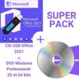 Clé usb Office 2021 et DVD Windows 10 Professionnel Super pack-0