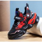 Baskets Enfants - ECELEN - Rouge - Cuir - Lacets - Marche Décontractées Imperméables