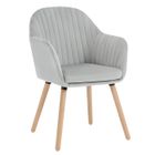 WOLTU Chaises de Salle à Manger, Chaises de réception en Velours et Bois Massif, Gris Clair