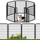 Parc pour Chiens - Verrouille automatique - 8 Panneaux - Métal - Noir Yaheetech
