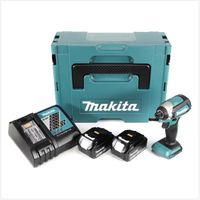 Makita DTD 153 RMJ 18V Brushless Visseuse à choc sans fil + Boîter Makpac + 2x Batteries BL 1840 4,0 Ah Li-Ion + Chargeur DC 18