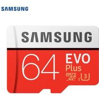 Carte mémoire micro SD Samsung EVO Plus - 64 Go - Classe 10 U3 - Etanche - Haute vitesse de lecture/écriture