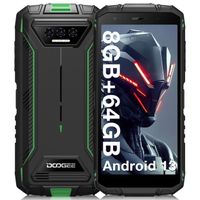 Telephone portable DOOGEE S41T Robuste Smartphone 8+64Go 5.5" 6300mAh Android 13 Carte T-Flash jusqu'à 1TB Double SIM NFC - Vert