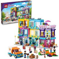 LEGO 41704 Friends L’Immeuble de La Grand-Rue, Jouet Maison de Poupée, Salon de Coiffure et Café, avec Mini-Poupées, Enfants 8 Ans