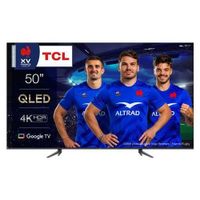 Tcl TV QLED 50C645 127 cm 4K UHD Google TV 2023 Aluminium brossé - 5901292519704