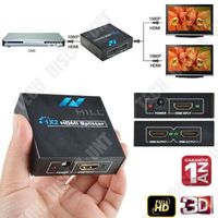 TD® HDMI Répartiteur 2 Ports 1x2 avec 1 Entrée 2 Sorties 1080p Full HD HDCP- convertissuer tv - repartiteur HDMI avec ports vidéo