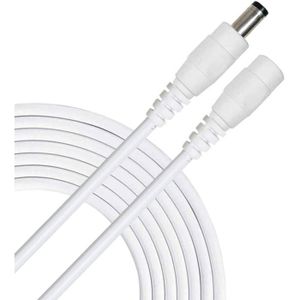 Blanc Bande de LED Voiture et Plus Liwinting 2pcs 5m Câble d'extension d'alimentation DC 2.1mm x 5.5mm Mâle à Femelle Connecteur pour Adaptateur DC Moniteurs CCTV Camera Power 