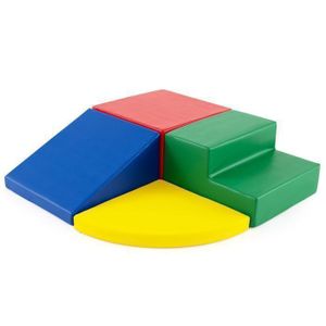 Module De Motricité En Mousse Enfant – 4 Blocs Colorés (escalier, Toboggan, Triangle, Rectangle) Pour équilibre Et Coordination, Dès 3 Ans