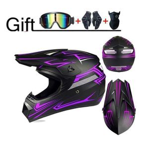 Casque Motocross Enfant Adulte Complet Avec Lunettes Gants Masque - Protection Tout-Terrain