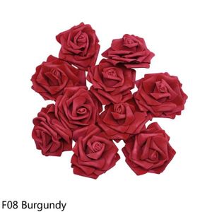 FLEUR ARTIFICIELLE 8cm - F08 Bourgogne - Grandes roses sans tige en m